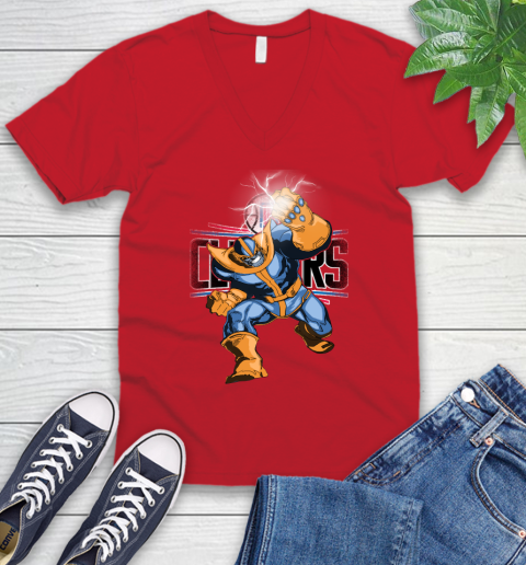 LA Clippers NBA Basketball Thanos Avengers Infinity War Marvel V-Neck T-Shirt 6