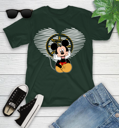 NHL Boston Bruins The Heart Mickey Mouse Disney Hockey Youth T-Shirt 5