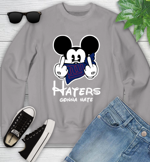 NFL New York Giants Haters Gonna Hate Mickey Mouse Disney Football T Shirt Youth Sweatshirt 3