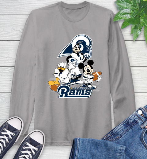 NFL Los Angeles Rams Mickey Mouse Donald Duck Goofy Football Shirt Long Sleeve T-Shirt 6