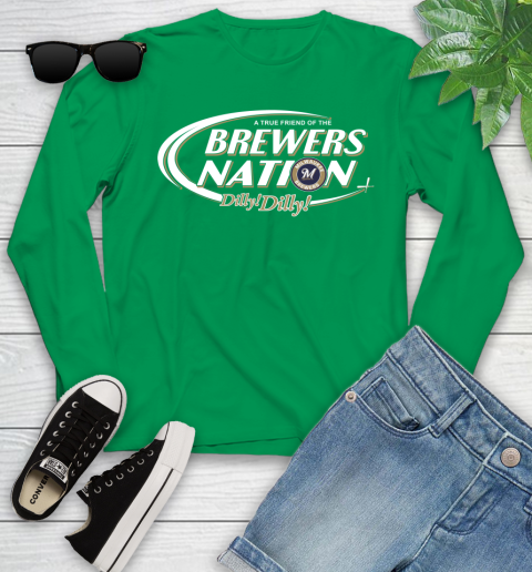 MLB A True Friend Of The Milwaukee Brewers Dilly Dilly Baseball Sports Youth Long Sleeve 7
