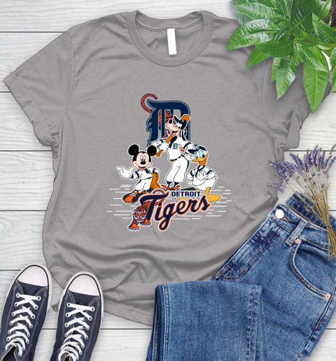 MLB Detroit Tigers Mickey Mouse Donald Duck Goofy Baseball T Shirt Women's T-Shirt 5