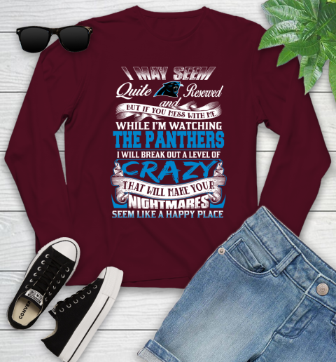 Carolina Panthers NFL Football Don't Mess With Me While I'm Watching My Team Youth Long Sleeve 6