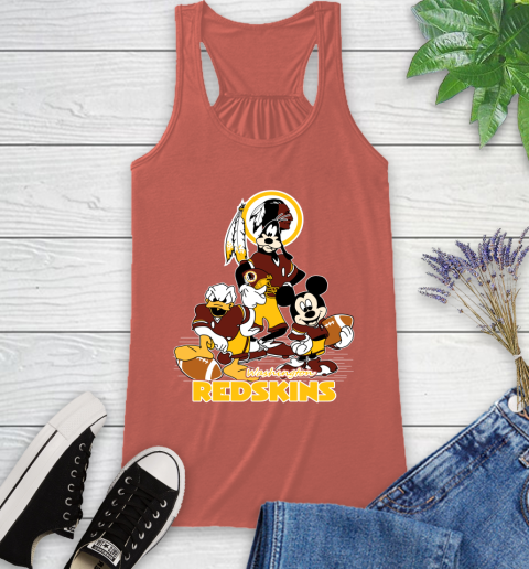 NFL Washington Redskins Mickey Mouse Donald Duck Goofy Football Shirt Racerback Tank 3