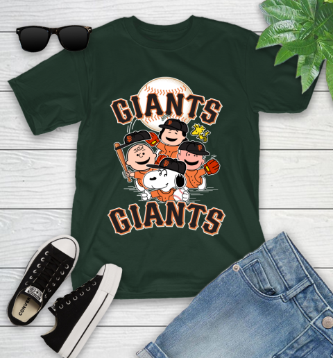 MLB San Francisco Giants Snoopy Charlie Brown Woodstock The Peanuts Movie Baseball T Shirt_000 Youth T-Shirt 5