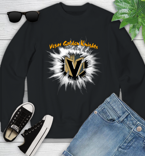 Vegas Golden Knights NHL Hockey Adoring Fan Rip Sports Youth Sweatshirt