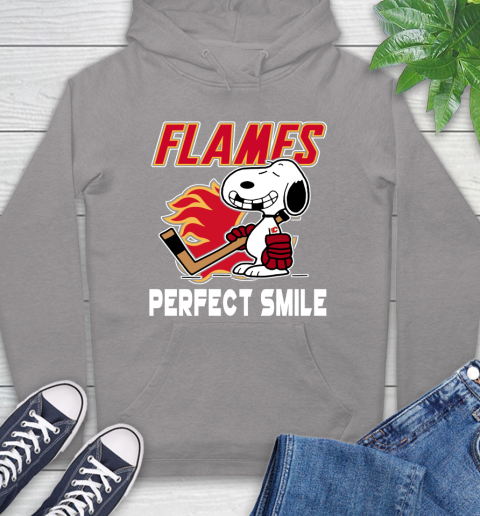 NHL Calgary Flames Snoopy Perfect Smile The Peanuts Movie Hockey T Shirt Hoodie 6