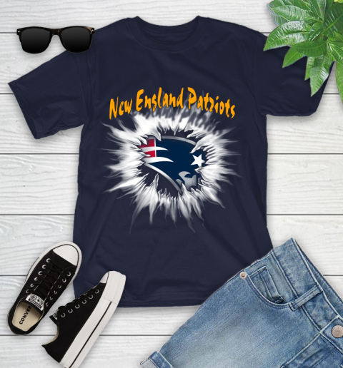 New England Patriots NFL Football Adoring Fan Rip Sports Youth T-Shirt 2