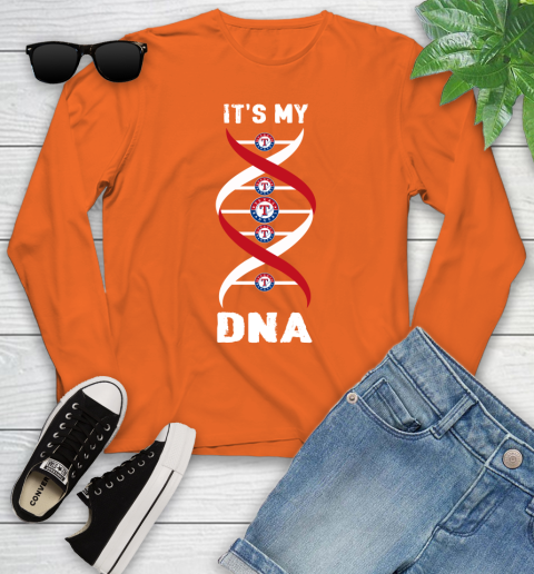 Texas Rangers MLB Baseball It's My DNA Sports Youth Long Sleeve 3