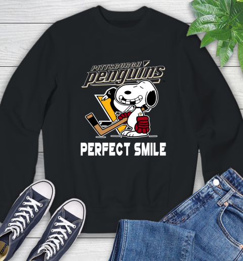 NHL Pittsburgh Penguins Snoopy Perfect Smile The Peanuts Movie Hockey T Shirt Sweatshirt