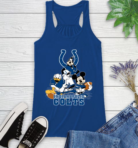 NFL Indianapolis Colts Mickey Mouse Donald Duck Goofy Football Shirt Racerback Tank 8