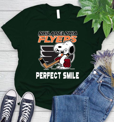 NHL Philadelphia Flyers Snoopy Perfect Smile The Peanuts Movie Hockey T Shirt Women's T-Shirt 6