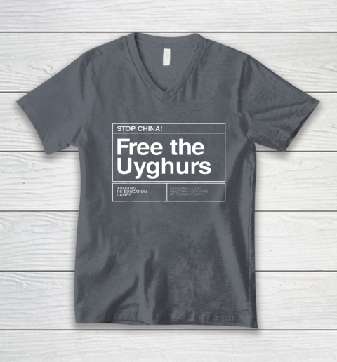 Free the Uyghurs Stop China V-Neck T-Shirt 3
