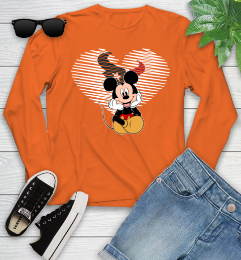 NFL Houston Texans The Heart Mickey Mouse Disney Football T Shirt_000 Youth Long Sleeve 3