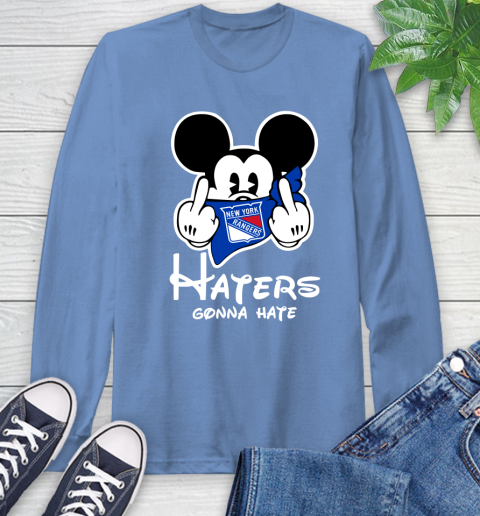 NHL New York Rangers Haters Gonna Hate Mickey Mouse Disney Hockey T Shirt Long Sleeve T-Shirt 12