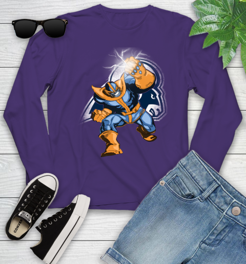 Los Angeles Rams NFL Football Thanos Avengers Infinity War Marvel Youth Long Sleeve 4