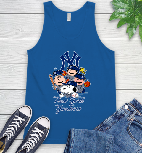 MLB New York Yankees Snoopy Charlie Brown Woodstock The Peanuts Movie Baseball T Shirt_000 Tank Top 4