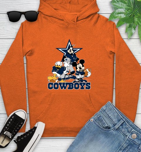 NFL Dallas Cowboys Mickey Mouse Donald Duck Goofy Football Shirt Youth Hoodie 4