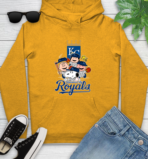 MLB Kansas City Royals Snoopy Charlie Brown Woodstock The Peanuts Movie Baseball T Shirt_000 Youth Hoodie 2