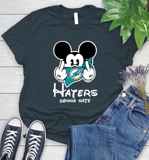 NFL Miami Dolphins Haters Gonna Hate Mickey Mouse Disney Football T Shirt Women's T-Shirt 11