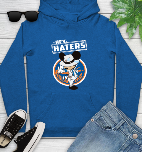 NHL Hey Haters Mickey Hockey Sports New York Islanders Youth Hoodie 11