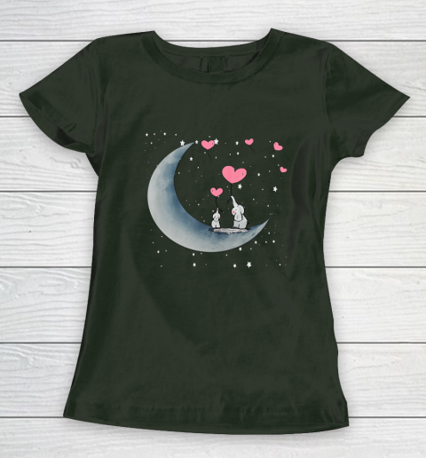 Heart Balloon Elephant Vintage Valentine Mom Crescent Moon Women's T-Shirt 11