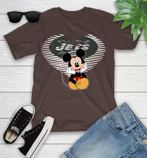 NFL New York Jets The Heart Mickey Mouse Disney Football T Shirt_000 Youth T-Shirt 7