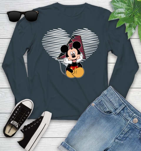MLB Arizona Diamondbacks The Heart Mickey Mouse Disney Baseball T Shirt_000 Youth Long Sleeve 9