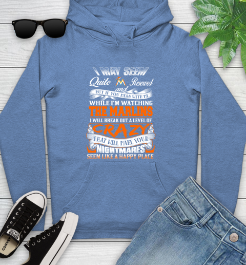 Miami Marlins MLB Baseball Don't Mess With Me While I'm Watching My Team Youth Hoodie 13