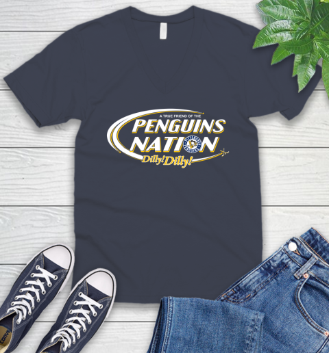 NHL A True Friend Of The Pittsburgh Penguins Dilly Dilly Hockey Sports V-Neck T-Shirt 8