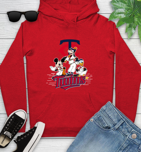 MLB Minnesota Twins Mickey Mouse Donald Duck Goofy Baseball T Shirt Youth Hoodie 12