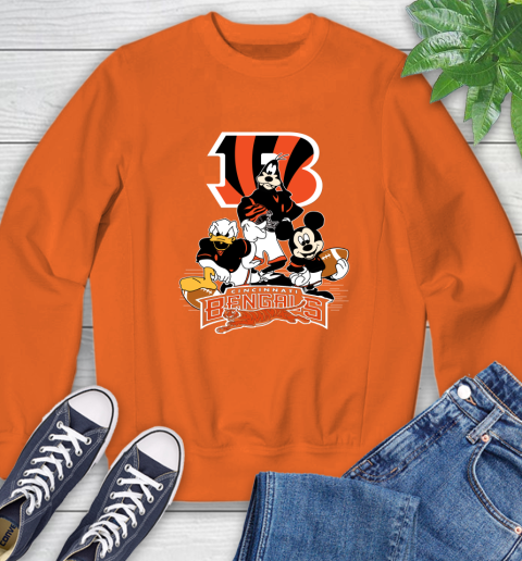 NFL Cincinnati Bengals Mickey Mouse Donald Duck Goofy Football Shirt Sweatshirt 3