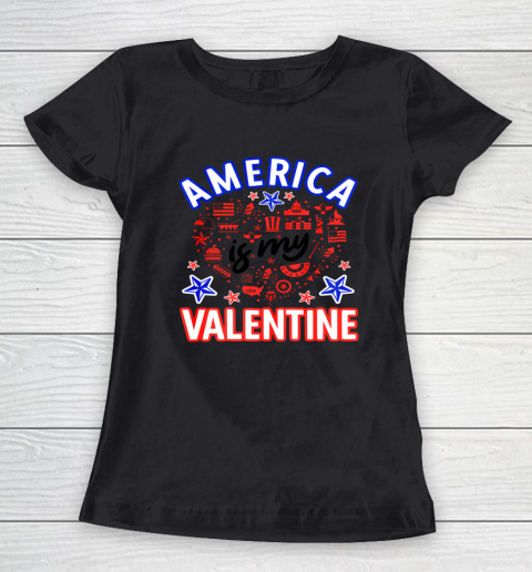 America is My Valentine Proud American Heart USA Women's T-Shirt