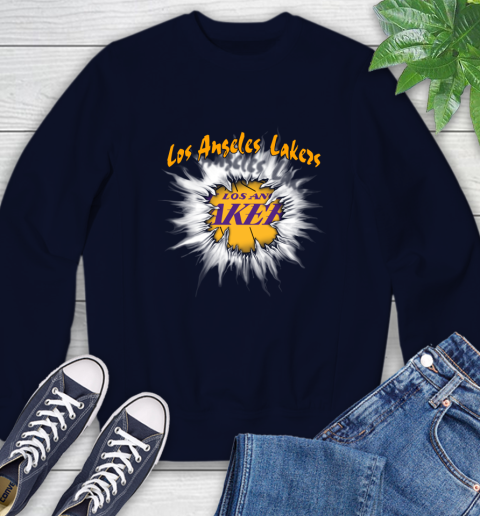 Los Angeles Lakers NBA Basketball Rip Sports Sweatshirt 2