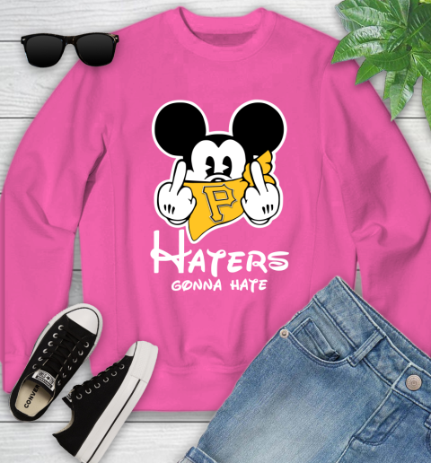 MLB Pittsburgh Pirates Haters Gonna Hate Mickey Mouse Disney Baseball T Shirt_000 Youth Sweatshirt 6