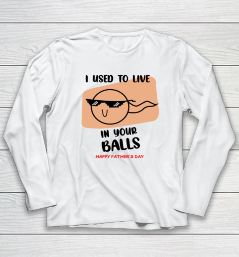 I Used To Live In Your Balls Father's Funny Birthday For Dad Long Sleeve T-Shirt