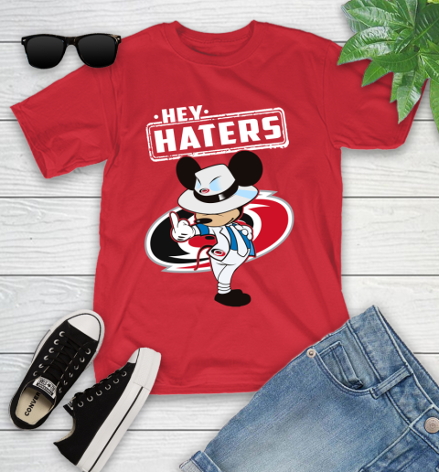 NHL Hey Haters Mickey Hockey Sports Carolina Hurricanes Youth T-Shirt 13