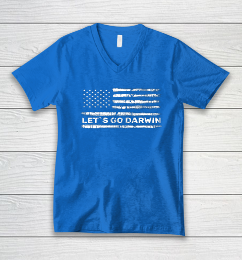 Lets Go Darwin Funny Sarcastic Us Flag V-Neck T-Shirt 4