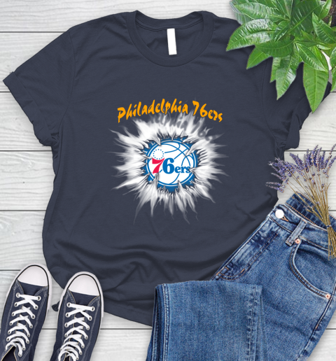 Philadelphia 76ers NBA Basketball Rip Sports Women's T-Shirt 14
