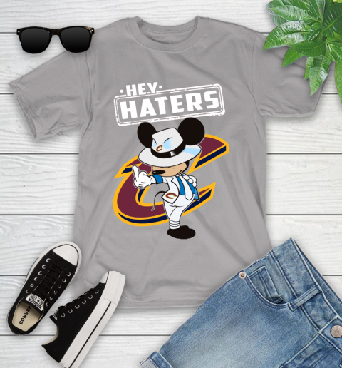 NBA Hey Haters Mickey Basketball Sports Cleveland Cavaliers Youth T-Shirt 4