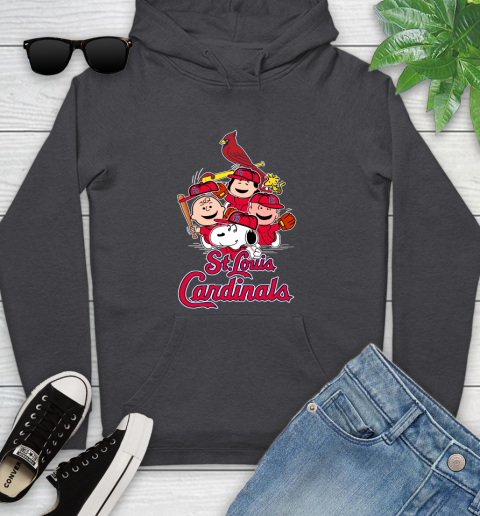 MLB St.Louis Cardinals Snoopy Charlie Brown Woodstock The Peanuts Movie Baseball T Shirt_000 Youth Hoodie 8