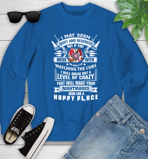 Chicago Cubs MLB Baseball Don't Mess With Me While I'm Watching My Team Sports Youth Sweatshirt - Image 8