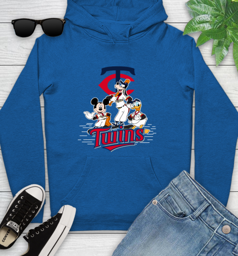 MLB Minnesota Twins Mickey Mouse Donald Duck Goofy Baseball T Shirt Youth Hoodie 11