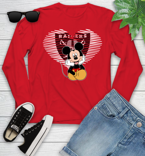 NFL Oakland Raiders The Heart Mickey Mouse Disney Football T Shirt_000 Youth Long Sleeve 11