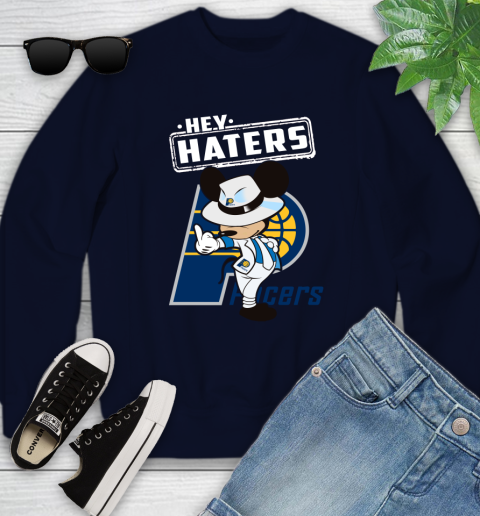 NBA Hey Haters Mickey Basketball Sports Indiana Pacers Youth Sweatshirt 2