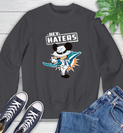 NFL Hey Haters Mickey Football Sports Miami Dolphins Sweatshirt 6