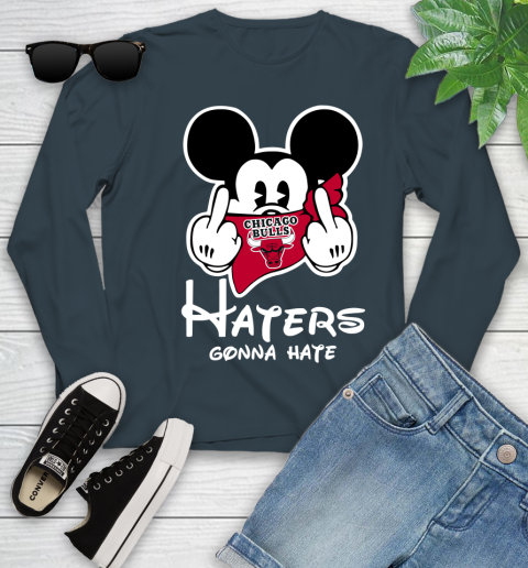 NBA Chicago Bulls Haters Gonna Hate Mickey Mouse Disney Basketball T Shirt Youth Long Sleeve 9