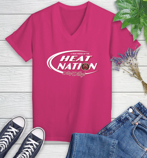 NBA A True Friend Of The Miami Heat Dilly Dilly Basketball Sports Women's V-Neck T-Shirt 9