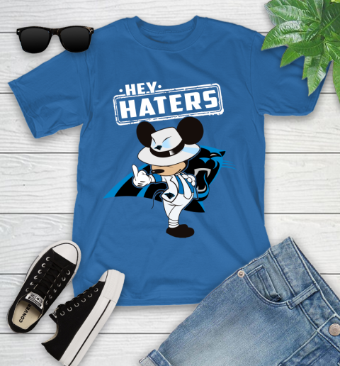NFL Hey Haters Mickey Football Sports Carolina Panthers Youth T-Shirt 12