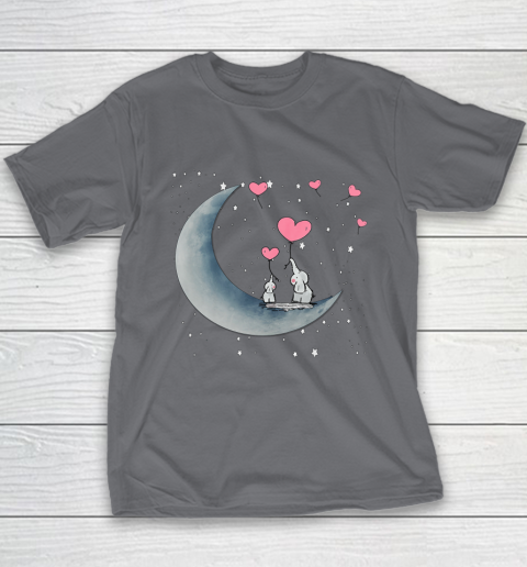 Heart Balloon Elephant Vintage Valentine Mom Crescent Moon Youth T-Shirt 14
